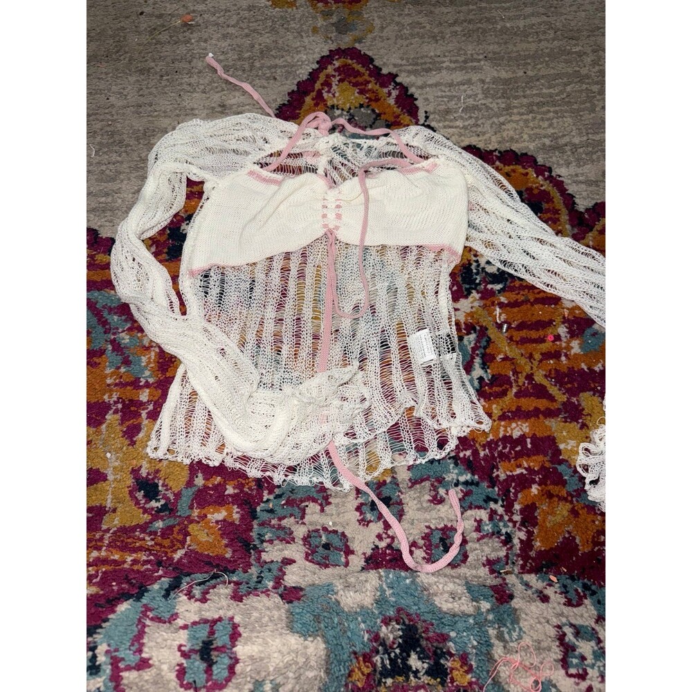 hollow knit see through top